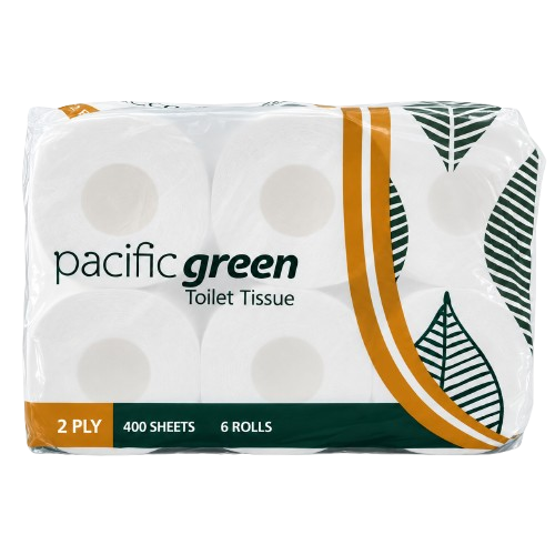 Pacific Green Recycled 2 Ply Toilet Roll, 6 Pack - FSC®