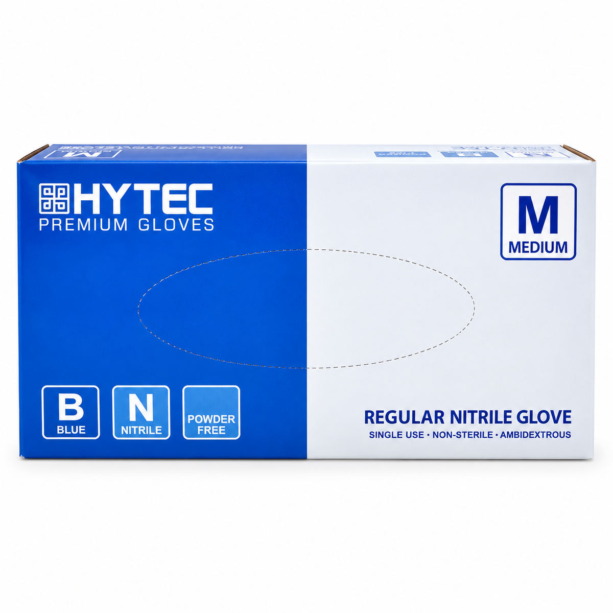 Hytec Blue Regular Nitrile Gloves, Powder Free (100/Inner)