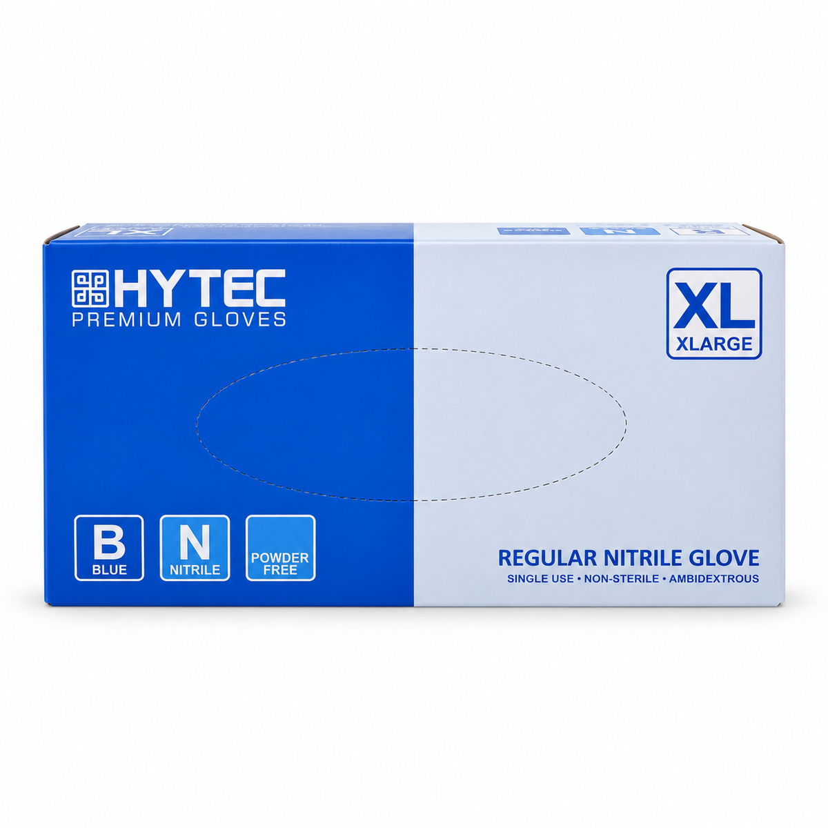 Hytec Blue Regular Nitrile Gloves, Powder Free (100/Inner)