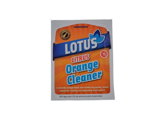 Lotus Citrus Orange Cleaner Label