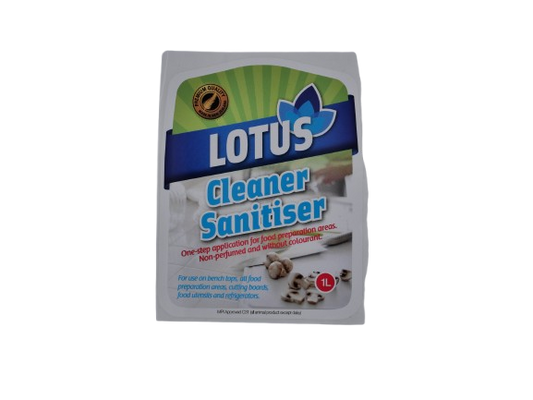 Lotus Cleaner Sanitiser Label