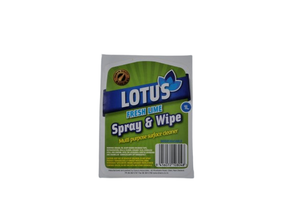Lotus Spray & Wipe Lime Label