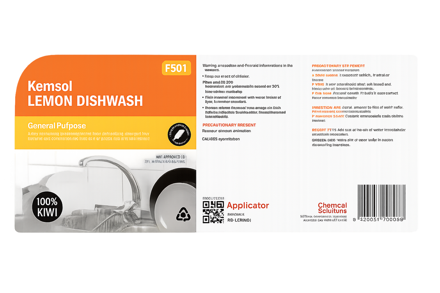 Lemon Dishwash App Label