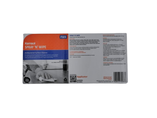 Spray n Wipe App Label