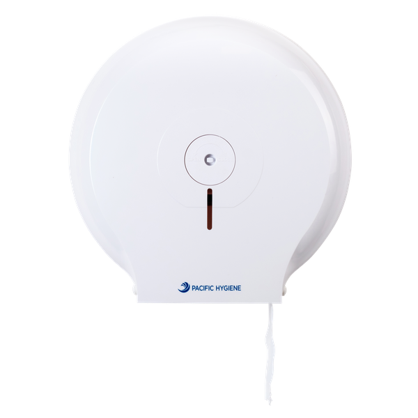 Pacific Hygiene Single Jumbo Toilet Roll Dispenser - White